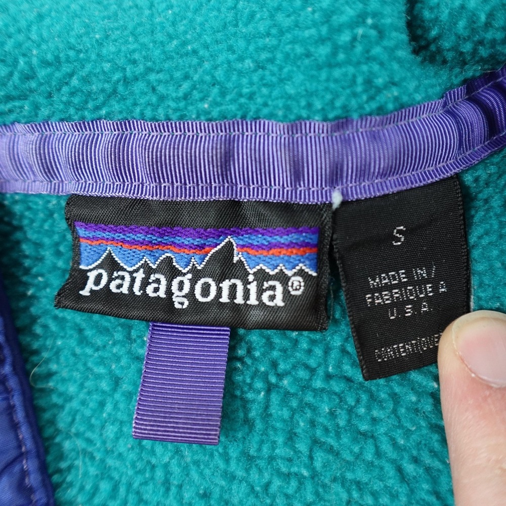 Vintage Patagonia Synchilla Snap-T Fleece Pullover Mens Small Green Teal USA - Picture 5 of 10